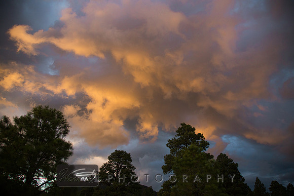 Sunset Crater Clouds on Fire